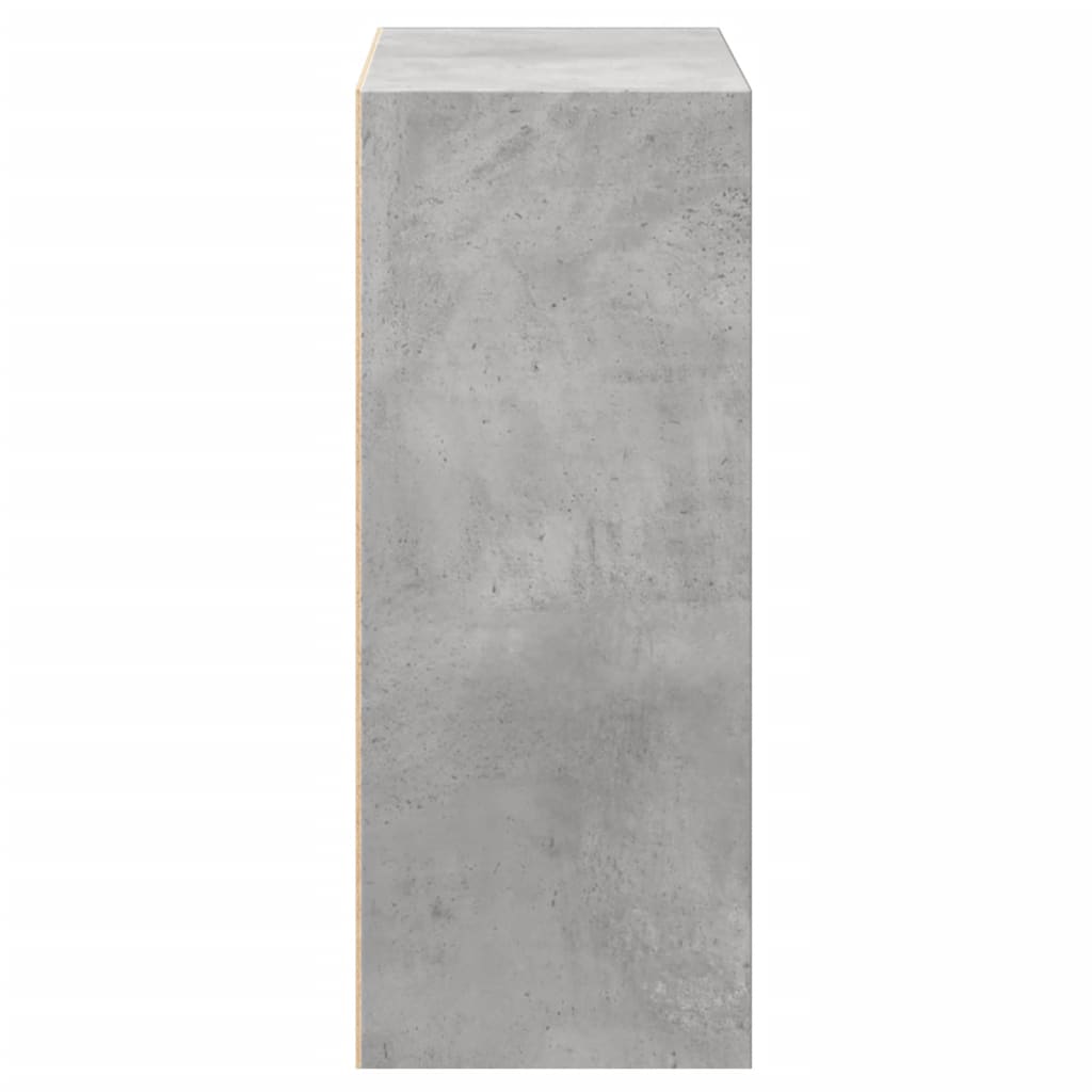 2-Tier Book Cabinet Concrete Grey 60x30x76.5 cm Engineered Wood