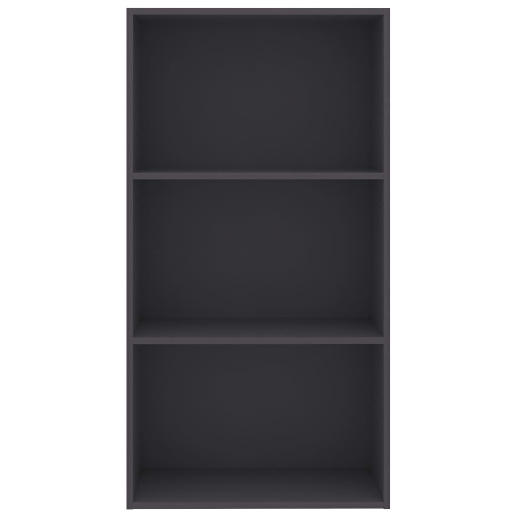 3-Tier Book Cabinet Grey 60x30x114 cm Engineered Wood