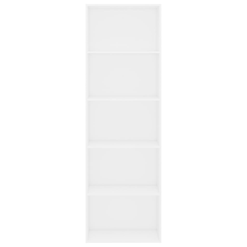 5-Tier Book Cabinet White 60x30x189 cm Engineered Wood