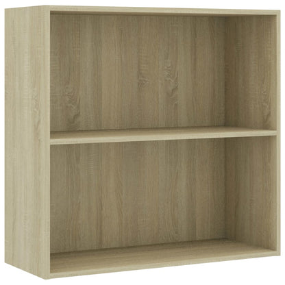 2-Tier Book Cabinet Sonoma Oak 80x30x76.5 cm Engineered Wood