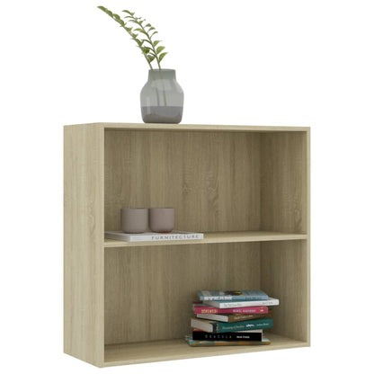 2-Tier Book Cabinet Sonoma Oak 80x30x76.5 cm Engineered Wood