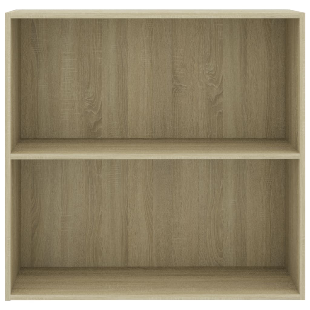 2-Tier Book Cabinet Sonoma Oak 80x30x76.5 cm Engineered Wood