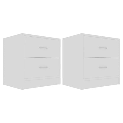 Bedside Cabinets 2 pcs White 40x30x40 cm Engineered Wood