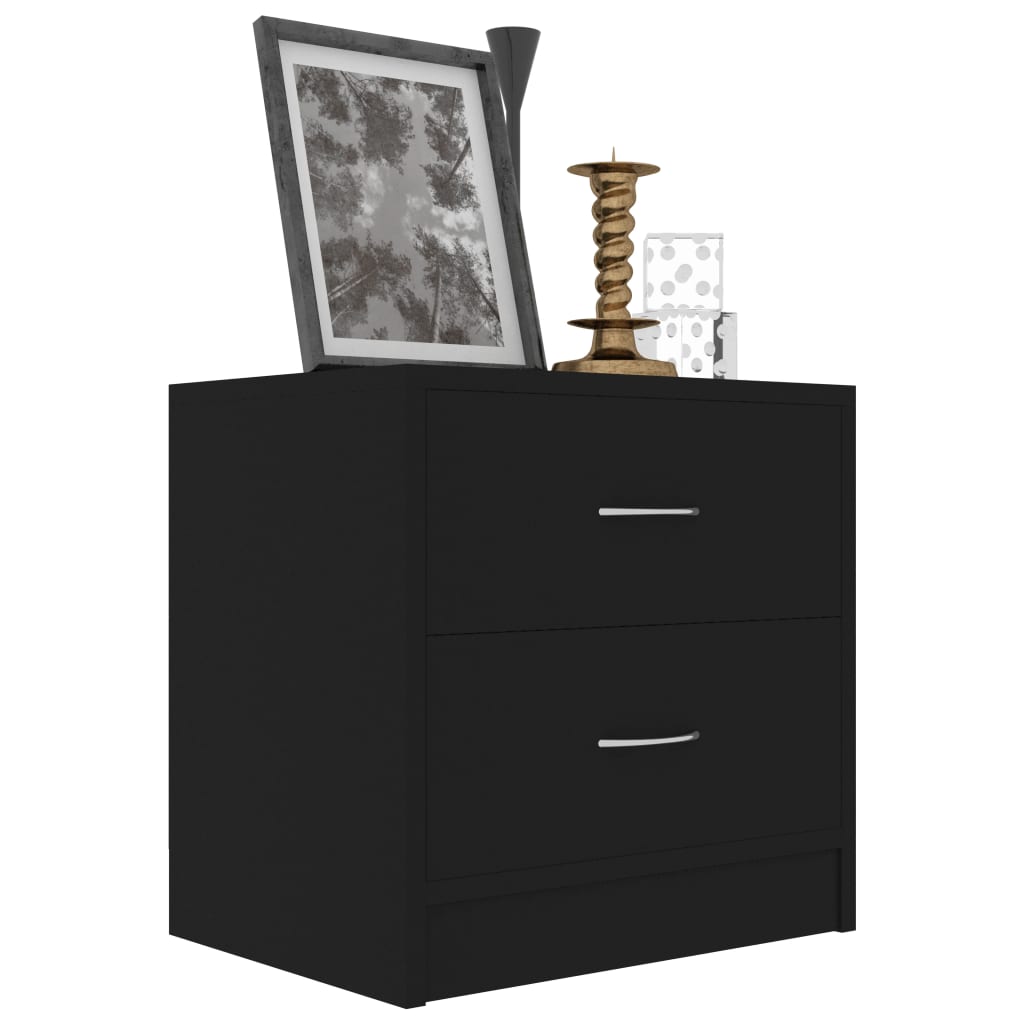 Bedside Cabinets 2 pcs Black 40x30x40 cm Engineered Wood