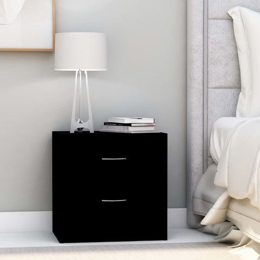 Bedside Cabinets 2 pcs Black 40x30x40 cm Engineered Wood