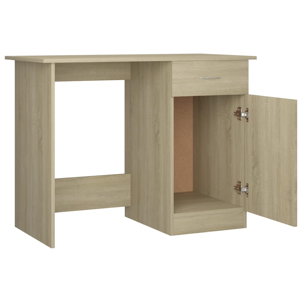 Desk Sonoma Oak 100x50x76 cm Engineered Wood