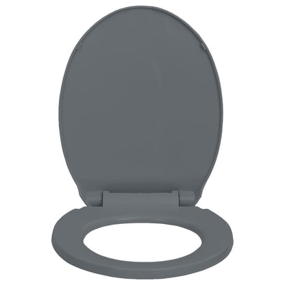 Soft-Close Toilet Seat Quick Release Grey Oval