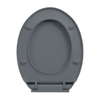 Soft-Close Toilet Seat Quick Release Grey Oval