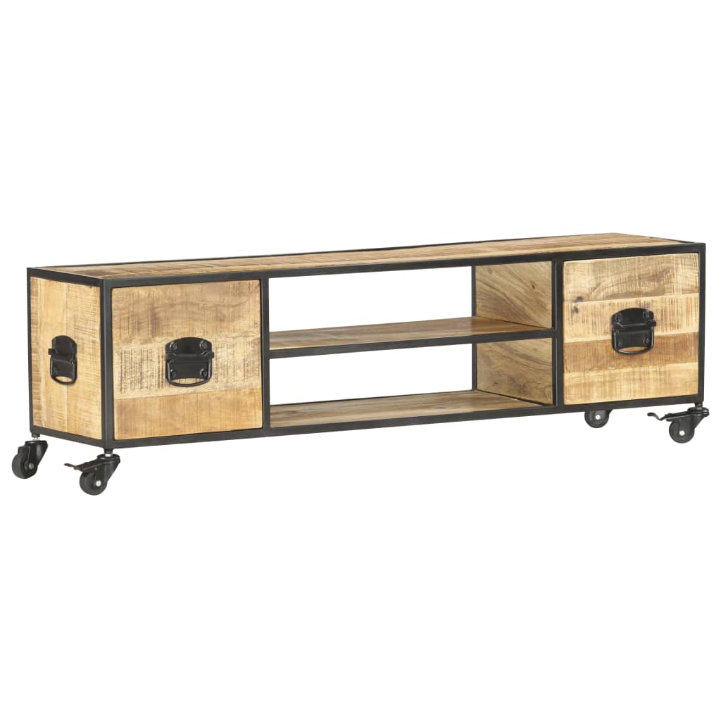 TV Cabinet 130x30x39 cm Solid Mango Wood