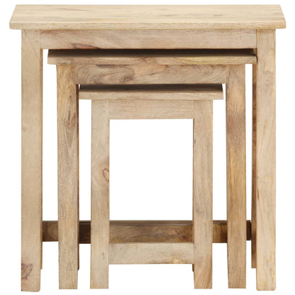 Nesting Tables 3 pcs Solid Mango Wood