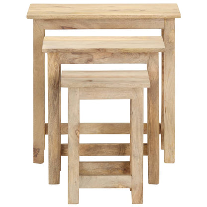 Nesting Tables 3 pcs Solid Mango Wood