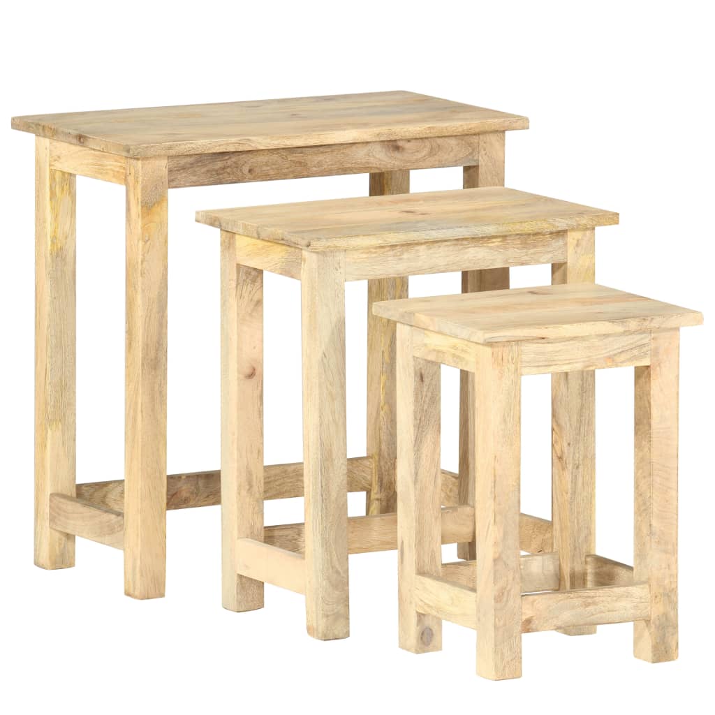 Nesting Tables 3 pcs Solid Mango Wood