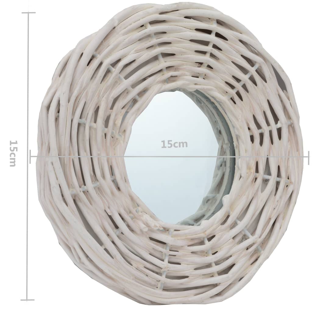 Mirrors 3 pcs White 15 cm Wicker