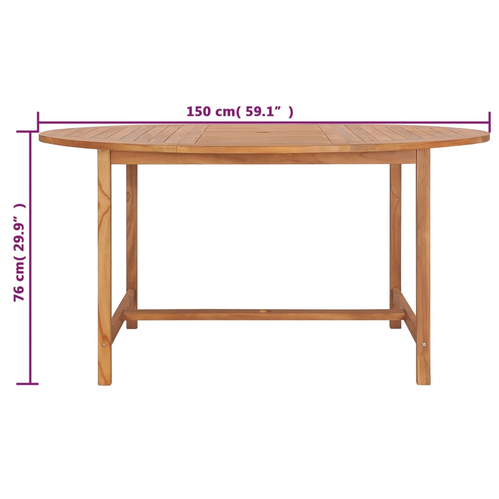 Garden Table 150x76 cm Solid Teak Wood