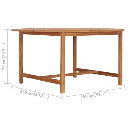 Garden Table 150x150x75 cm Solid Teak Wood