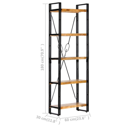 5-Tier Bookcase 60x30x180 cm Solid Mango Wood