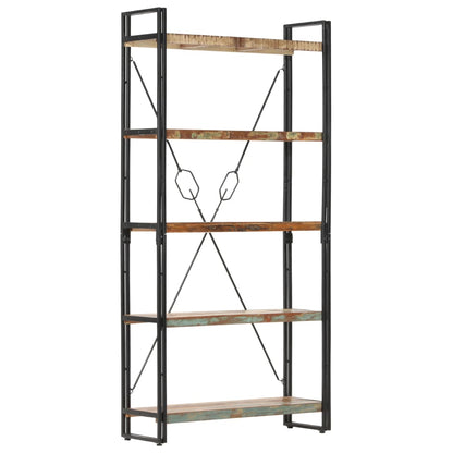 5-Tier Bookcase 90x30x180 cm Solid Reclaimed Wood