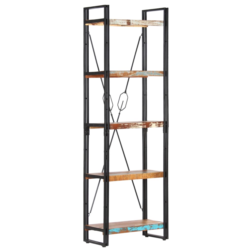 5-Tier Bookcase 60x30x180 cm Solid Reclaimed Wood