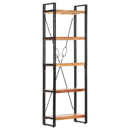 5-Tier Bookcase 60x30x180 cm Solid Acacia Wood