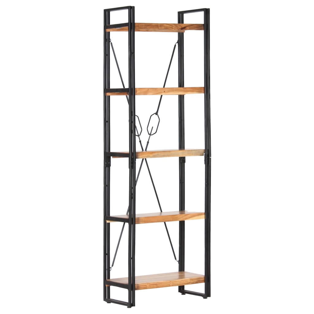 5-Tier Bookcase 60x30x180 cm Solid Acacia Wood