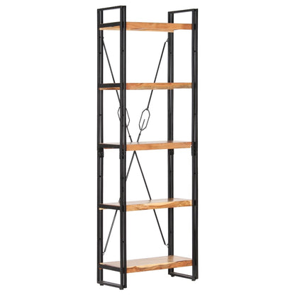 5-Tier Bookcase 60x30x180 cm Solid Acacia Wood