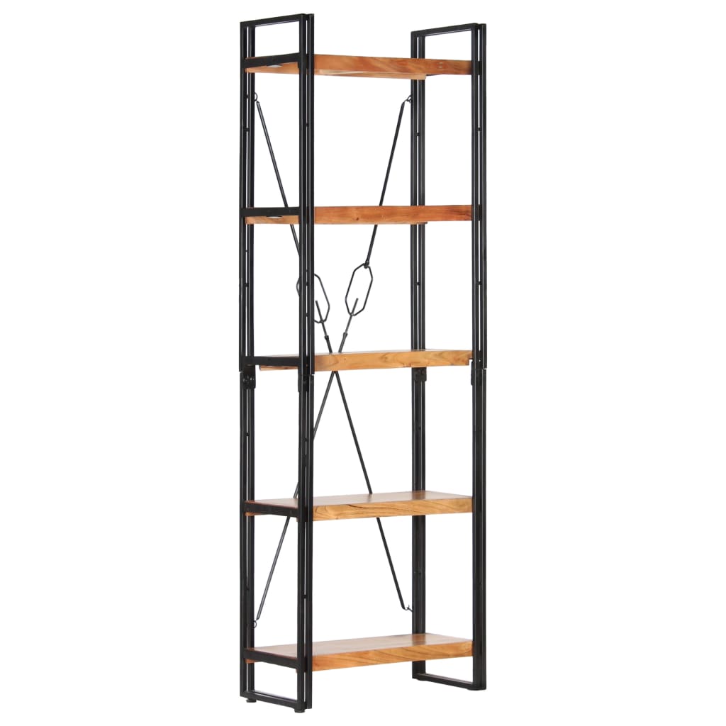 5-Tier Bookcase 60x30x180 cm Solid Acacia Wood