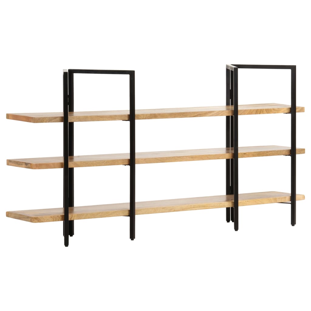 3-Tier Bookcase 160x31x80 cm Solid Mango Wood