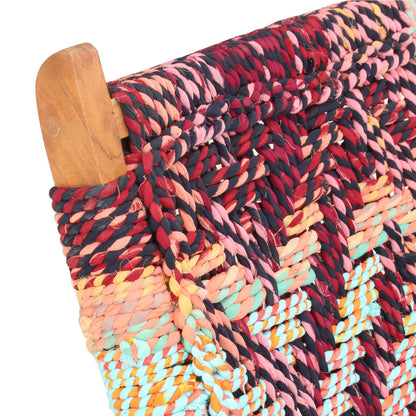 Folding Chindi Chair Multicolours Fabric