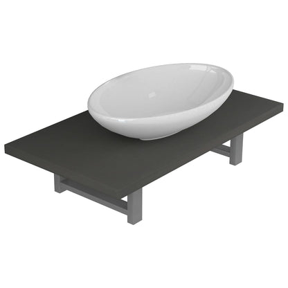 Two Piece Bathroom Furniture Set Ceramic Grey