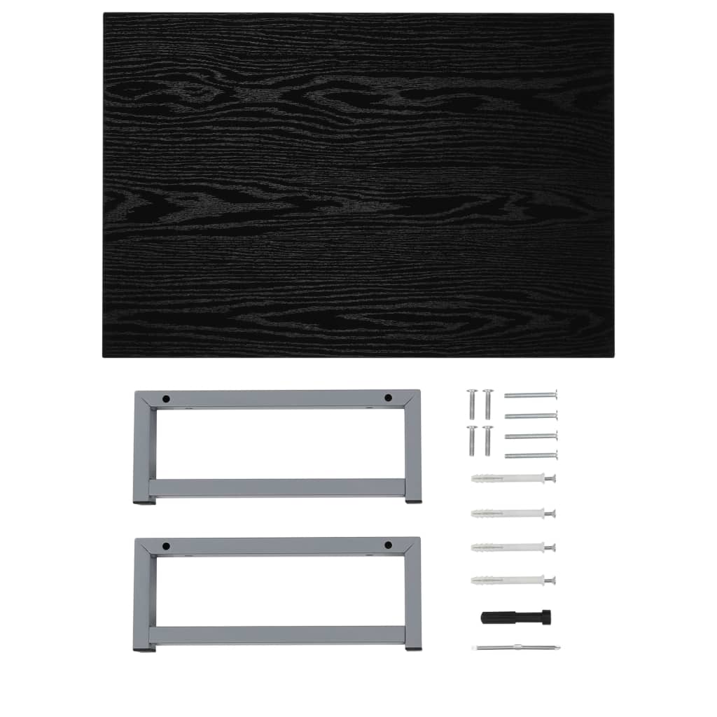 Two Piece Bathroom Furniture Set Ceramic Black