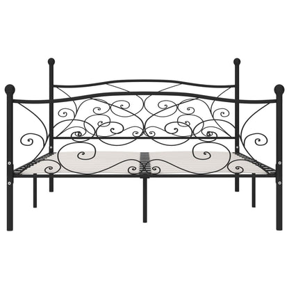 Bed Frame without Mattress with Slatted Base Black Metal 200x200 cm