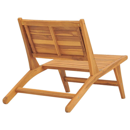 Garden Chair with Footrest Solid Teak Wood