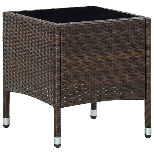 Garden Table Brown 40x40x45 cm Poly Rattan