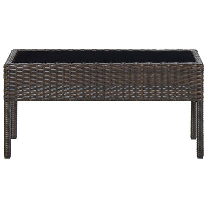 Garden Table Brown 75x40x37 cm Poly Rattan