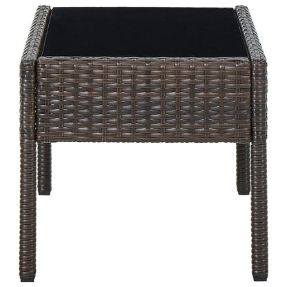 Garden Table Brown 75x40x37 cm Poly Rattan