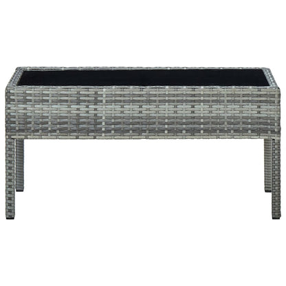 Garden Table Grey 75x40x37 cm Poly Rattan