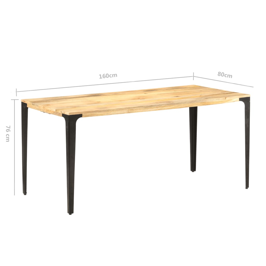 Dining Table 160x80x76 cm Solid Mango Wood