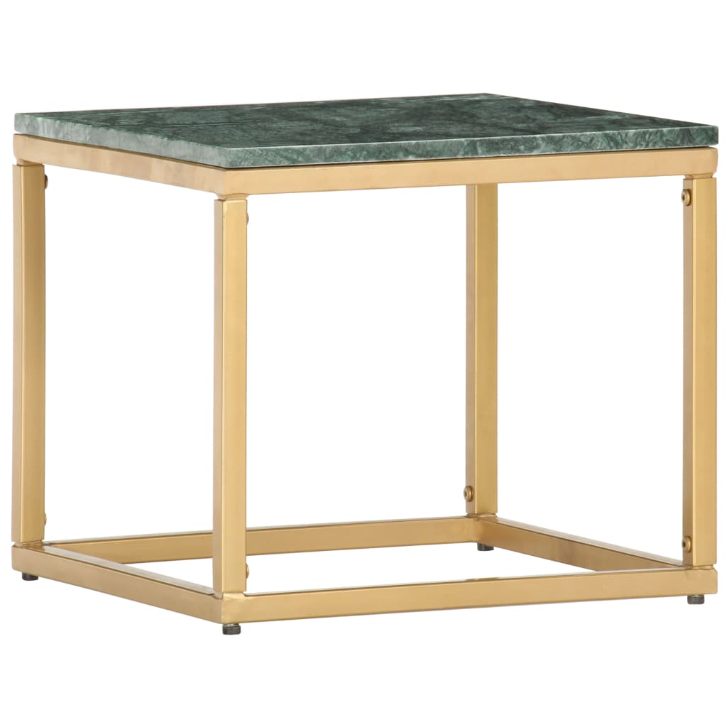 Coffee Table Green 40x40x35 cm Real Stone with Marble Texture