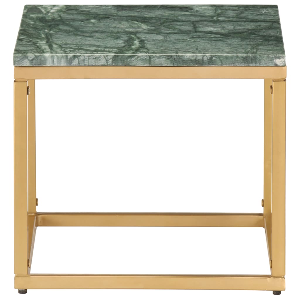 Coffee Table Green 40x40x35 cm Real Stone with Marble Texture