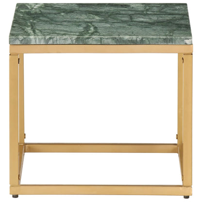 Coffee Table Green 40x40x35 cm Real Stone with Marble Texture