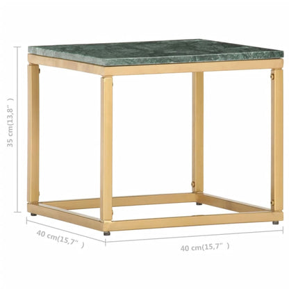 Coffee Table Green 40x40x35 cm Real Stone with Marble Texture