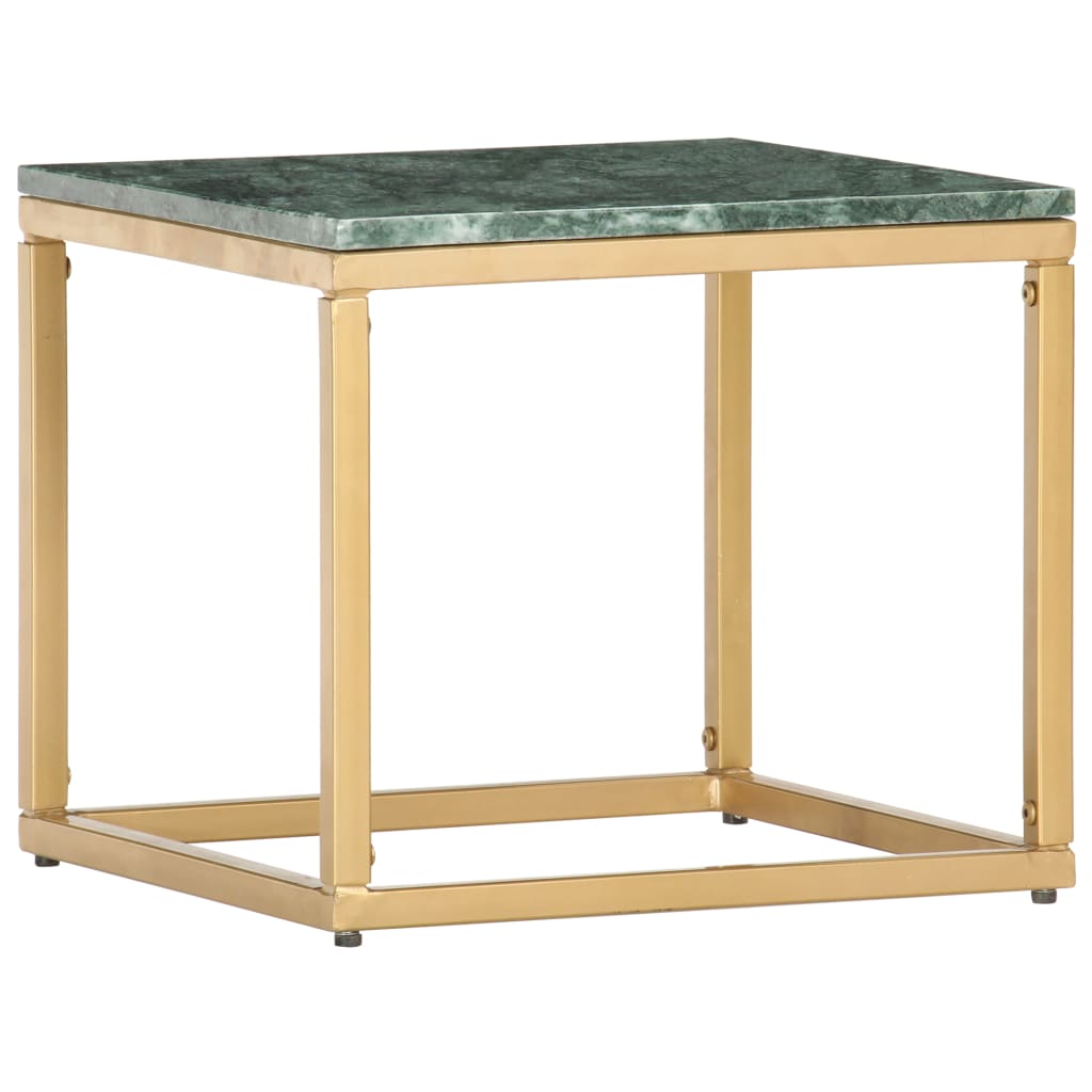 Coffee Table Green 40x40x35 cm Real Stone with Marble Texture