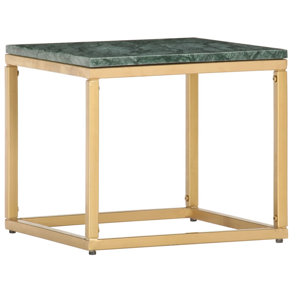 Coffee Table Green 40x40x35 cm Real Stone with Marble Texture