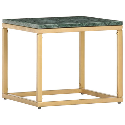 Coffee Table Green 40x40x35 cm Real Stone with Marble Texture