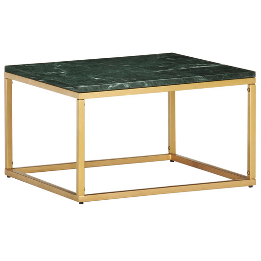 Coffee Table Green 60x60x35 cm Real Stone with Marble Texture