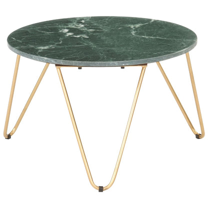 Coffee Table Green 65x65x42 cm Real Stone with Marble Texture