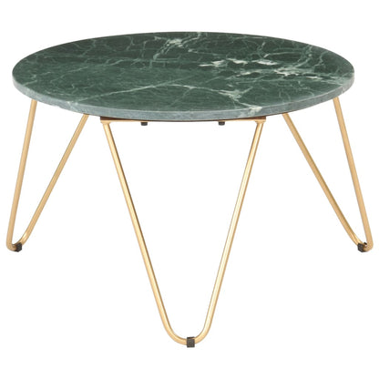 Coffee Table Green 65x65x42 cm Real Stone with Marble Texture