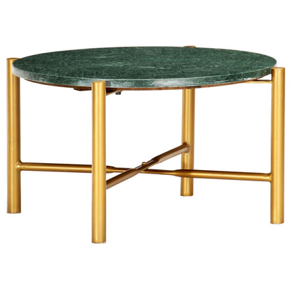 Coffee Table Green 60x60x35 cm Real Stone with Marble Texture