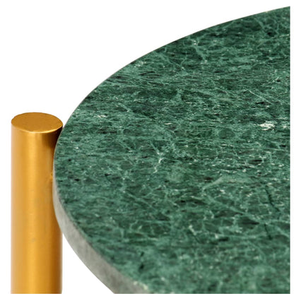 Coffee Table Green 60x60x35 cm Real Stone with Marble Texture