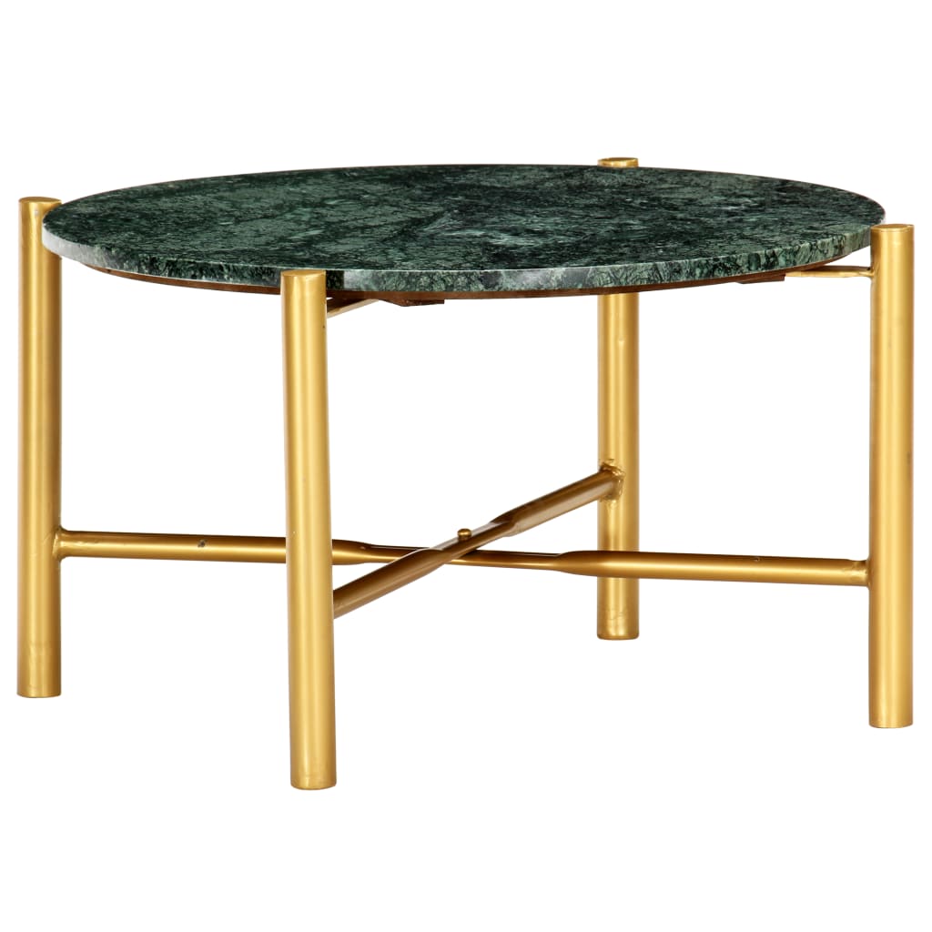 Coffee Table Green 60x60x35 cm Real Stone with Marble Texture